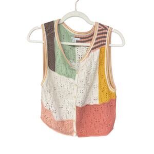 American Eagle Women's Medium Tank Top Patchwork Hippie Artsy Boho